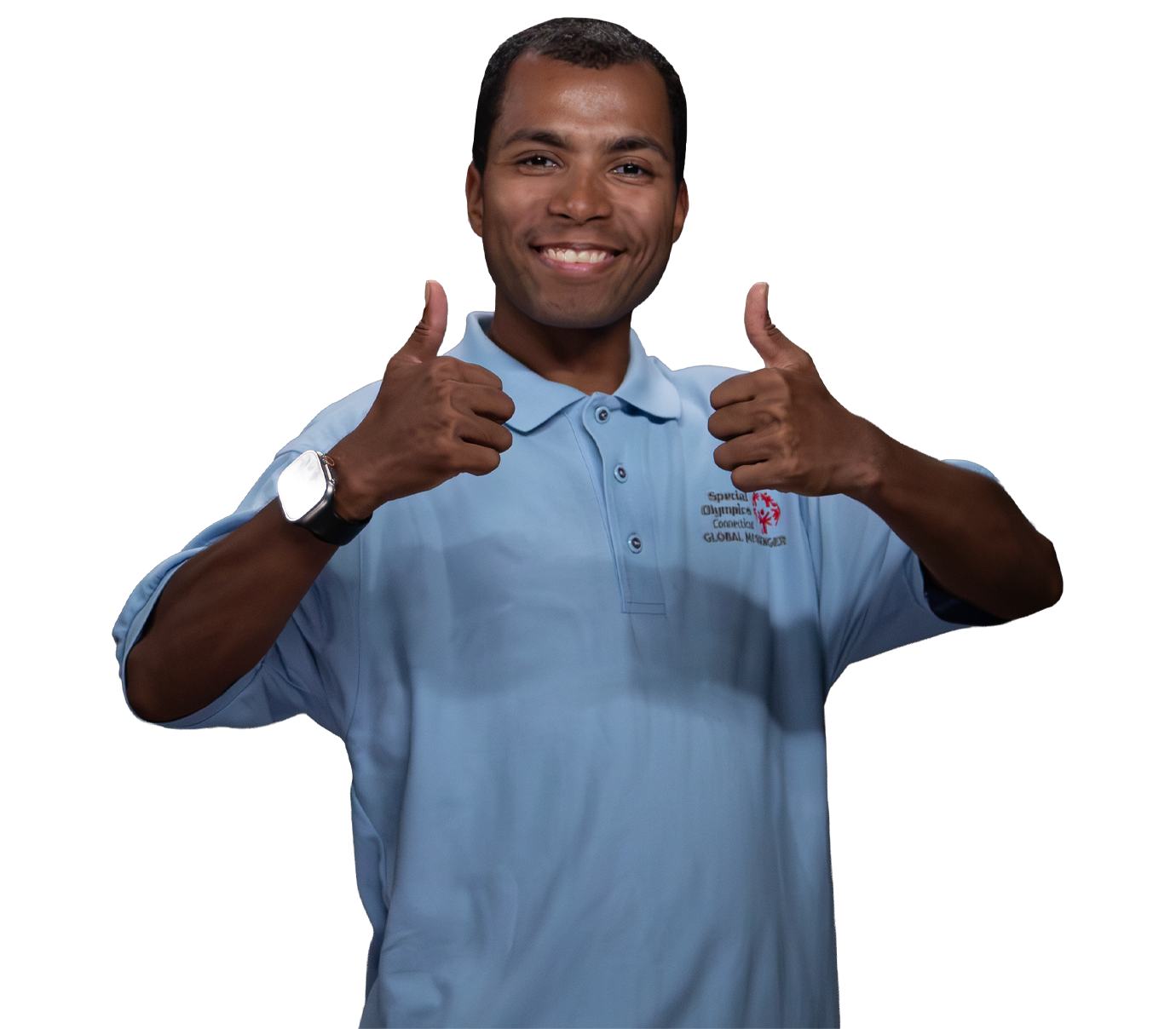 Global Messenger DJ Green giving two thumbs up